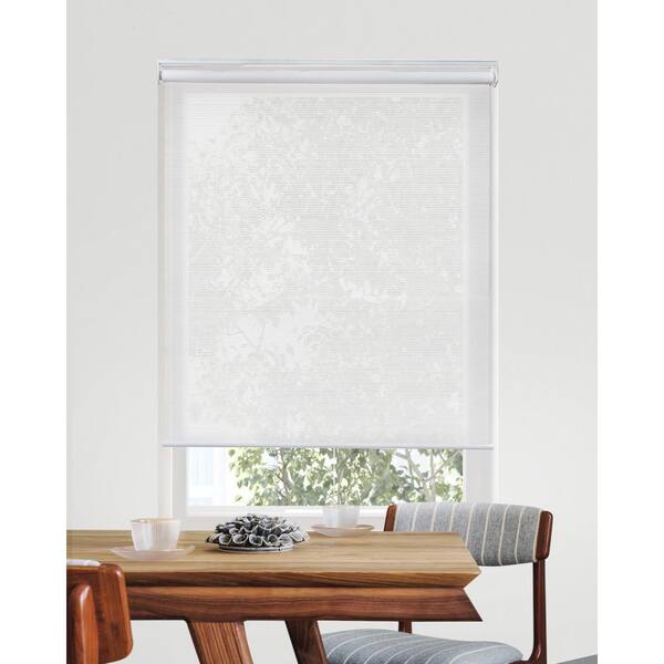 Chicology Snap-N'-Glide View-tiful White Cordless Solar UV Protection Vinyl Roller Shade 39 in. W x 72 in. L