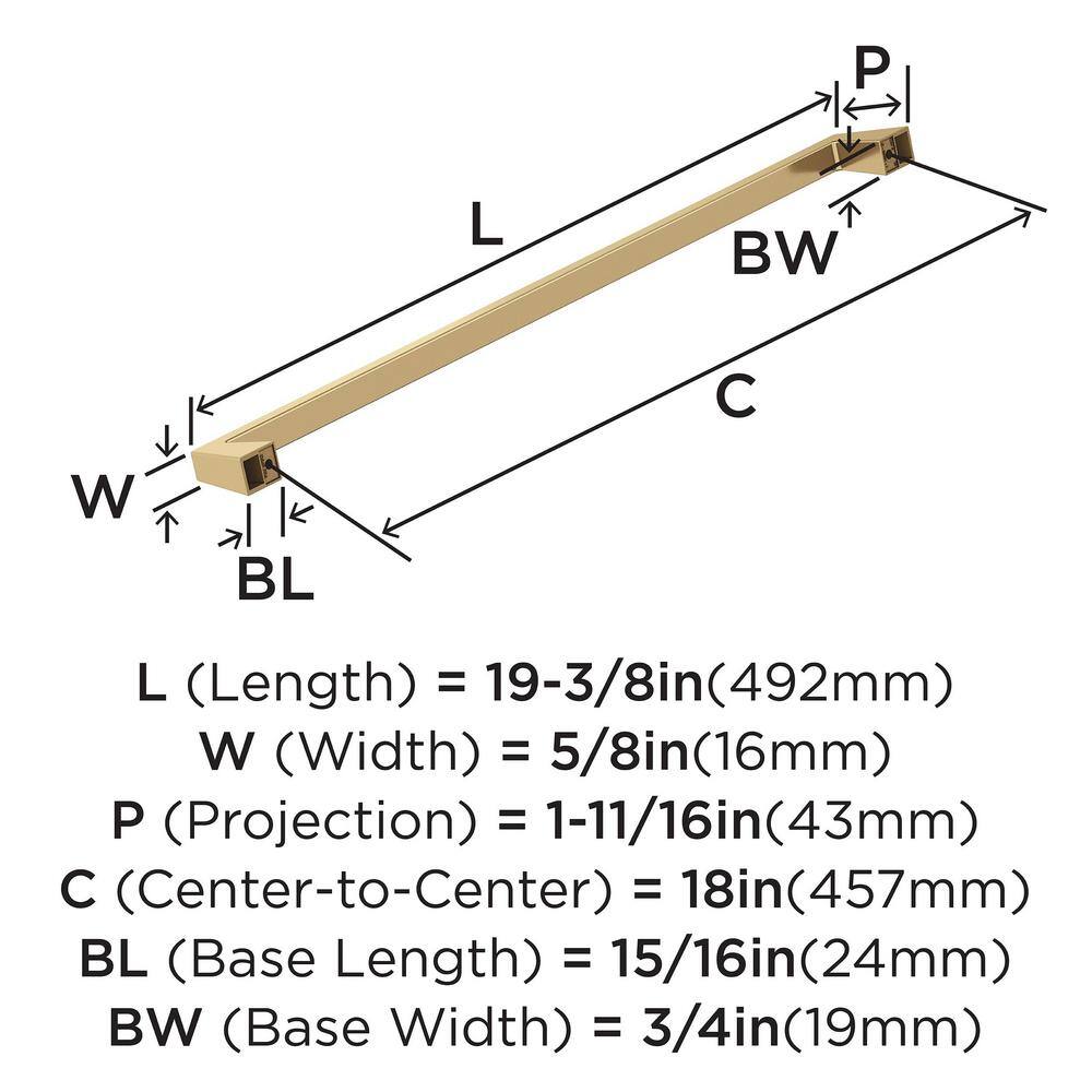 Champagne Bronze 18" Modern Appliance Pull with Mounting Hardware