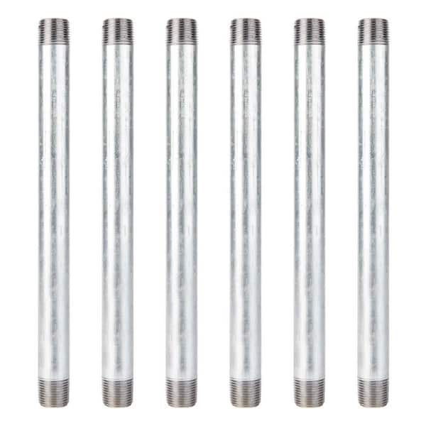 PIPE DECOR 1/2 in. x 10 in. Galvanized Steel Nipple (6-Pack)