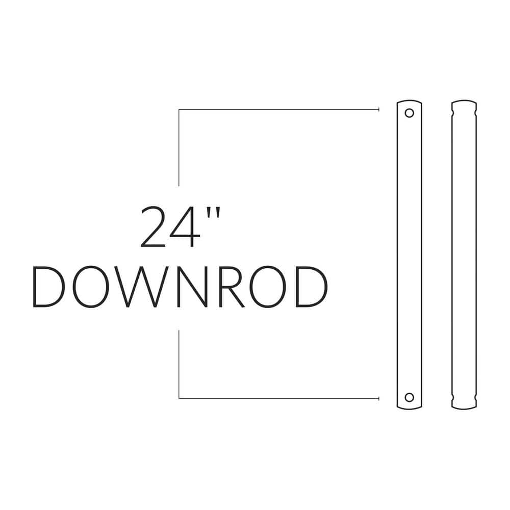 24-Inch Midnight Black Steel Ceiling Fan Downrod
