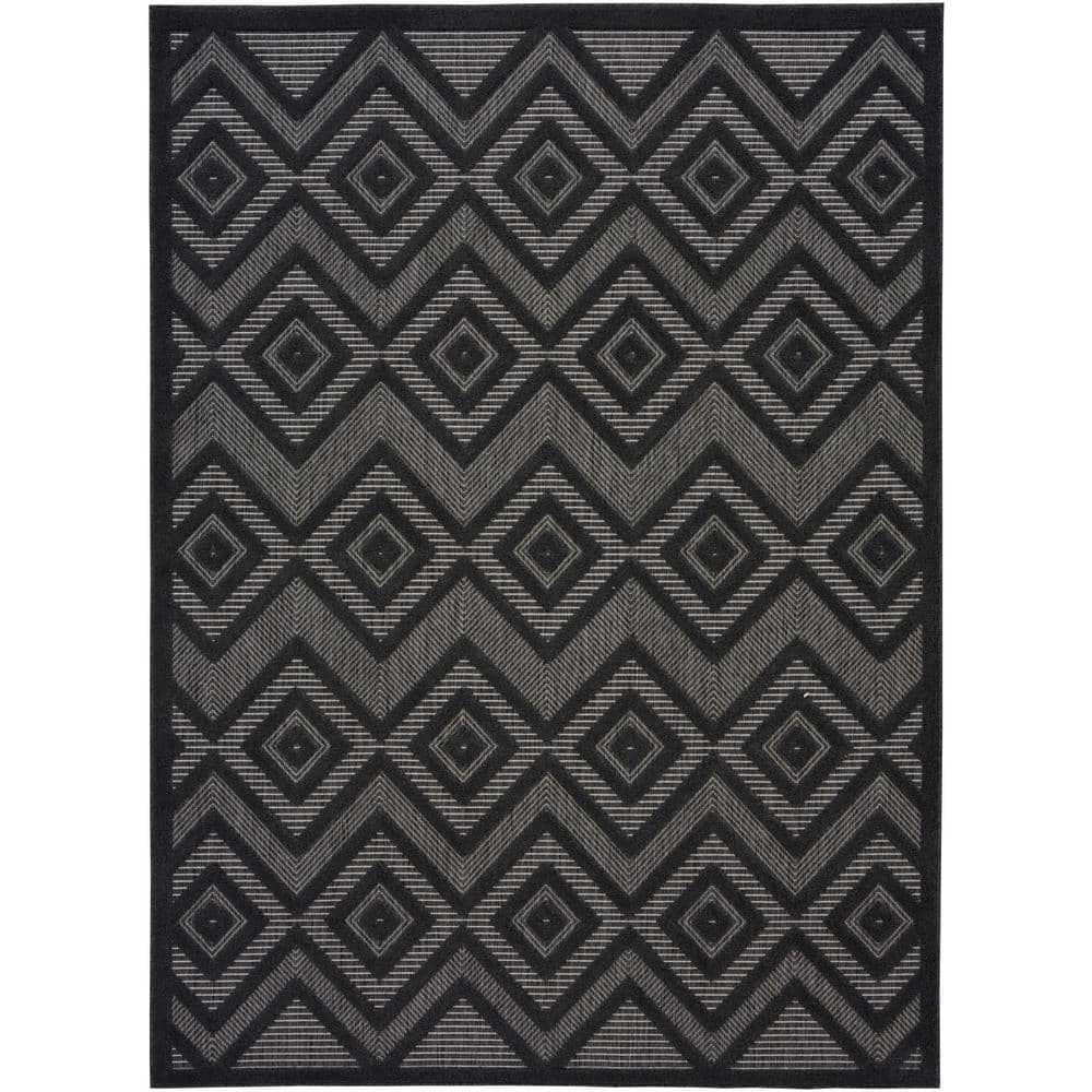 Charcoal Black Diamond Flat Woven 4' x 6' Rug