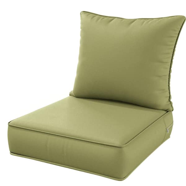 WNP 24 in. x 24 in. x 5 in. Square Outdoor Deep Seating Cushion Set Seat and Back Cushion for Lounge Chair Light Green