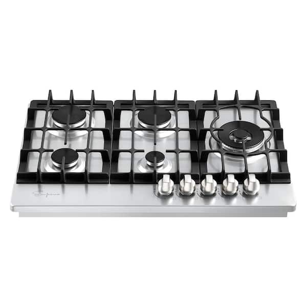 thermomate 30 in. Built-in LPG Natural Gas Cooktop in Stainless Steel with  5 Sealed Burners GHSS775 - The Home Depot