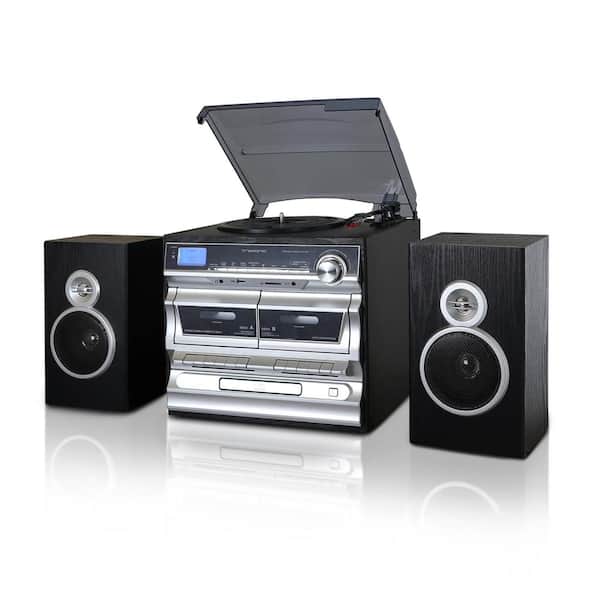 levering dempen Maand Trexonic 3-Speed Turntable with CD Player, Double Cassette Player,  Bluetooth, FM Radio and USB/SD Recording 985104737M - The Home Depot