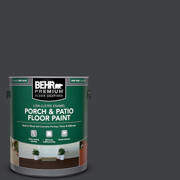 BEHR PREMIUM 1 gal. Home Decorators Collection #HDC-MD-04 Totally Black Low-Lustre Enamel Int/Ext Porch and Patio Floor Paint