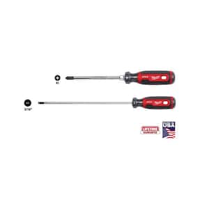 6 in. #3 Phillips Screwdriver with Cushion Grip with 8 in. 3/16 in. Cabinet Screwdriver with Cushion Grip