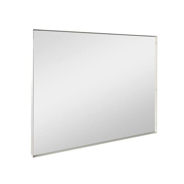 Unbranded 40 in. W x 30 in. H Square Angle Rectangular Aluminium Framed Wall Bathroom Vanity Mirror in White