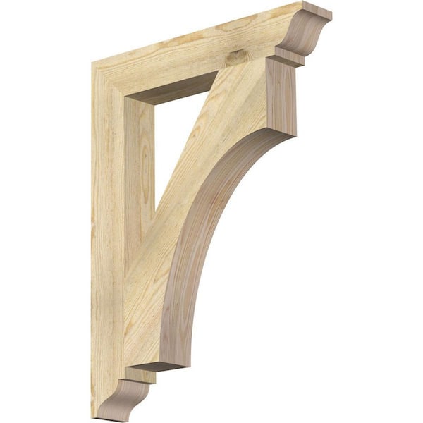 Ekena Millwork 4 in. x 32 in. x 24 in. Douglas Fir Westlake Traditional Rough Sawn Bracket