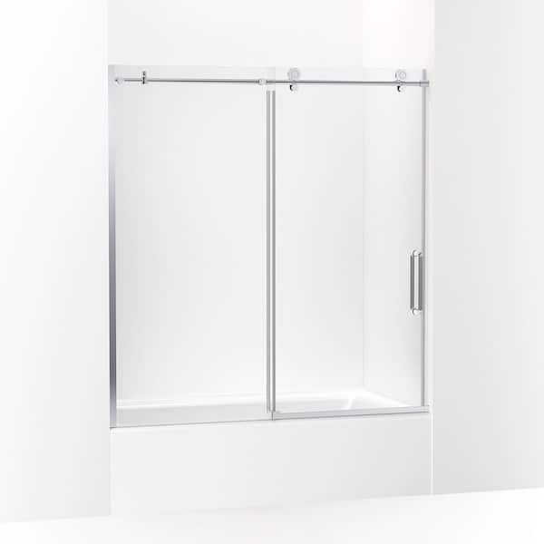 KOHLER Cursiva 5660 in. W x 62 in. H Sliding Frameless Bath Tub Door