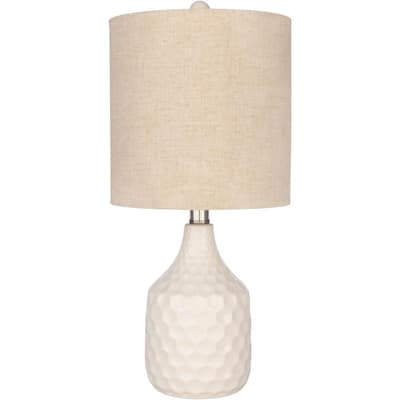 Cian 18.5 in. White Glazed Indoor Table Lamp
