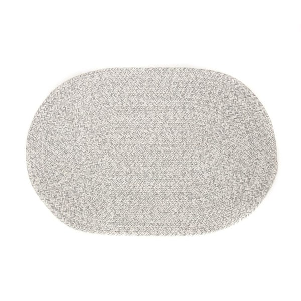 Braided Farmhouse Light Gray 6 ft. x 9 ft. Oval Cotton Area Rug