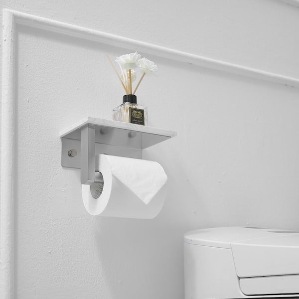 Aquaterior Toilet Paper Holder Wall Mounted Rack Heavy Duty