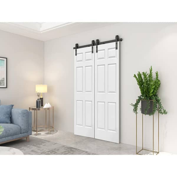 CALHOME 60 in. x 80 in. 6 Panel Primed Composite Double Bi-Fold