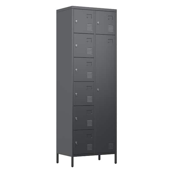 24 in. W x 72 in. H x 16 in. D Steel Locker, Metal Composite Cabinets,Freestanding Cabinet with Hooks in Dark Gary