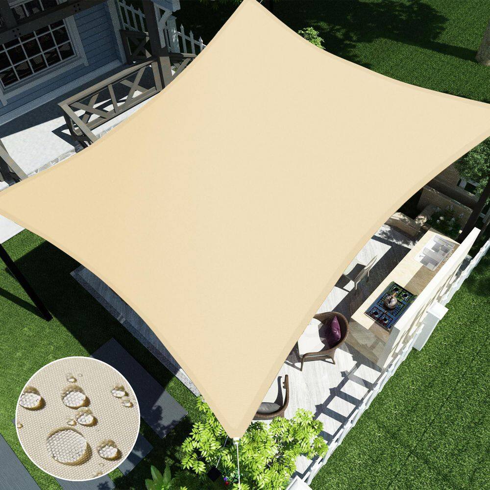 10 ft. x 10 ft. Waterproof Sun Shade Sail Rectangle Canopy Cover UV Blockage for Outdoor Patio Pergola Garden (Beige) price history on PriceWatchPro