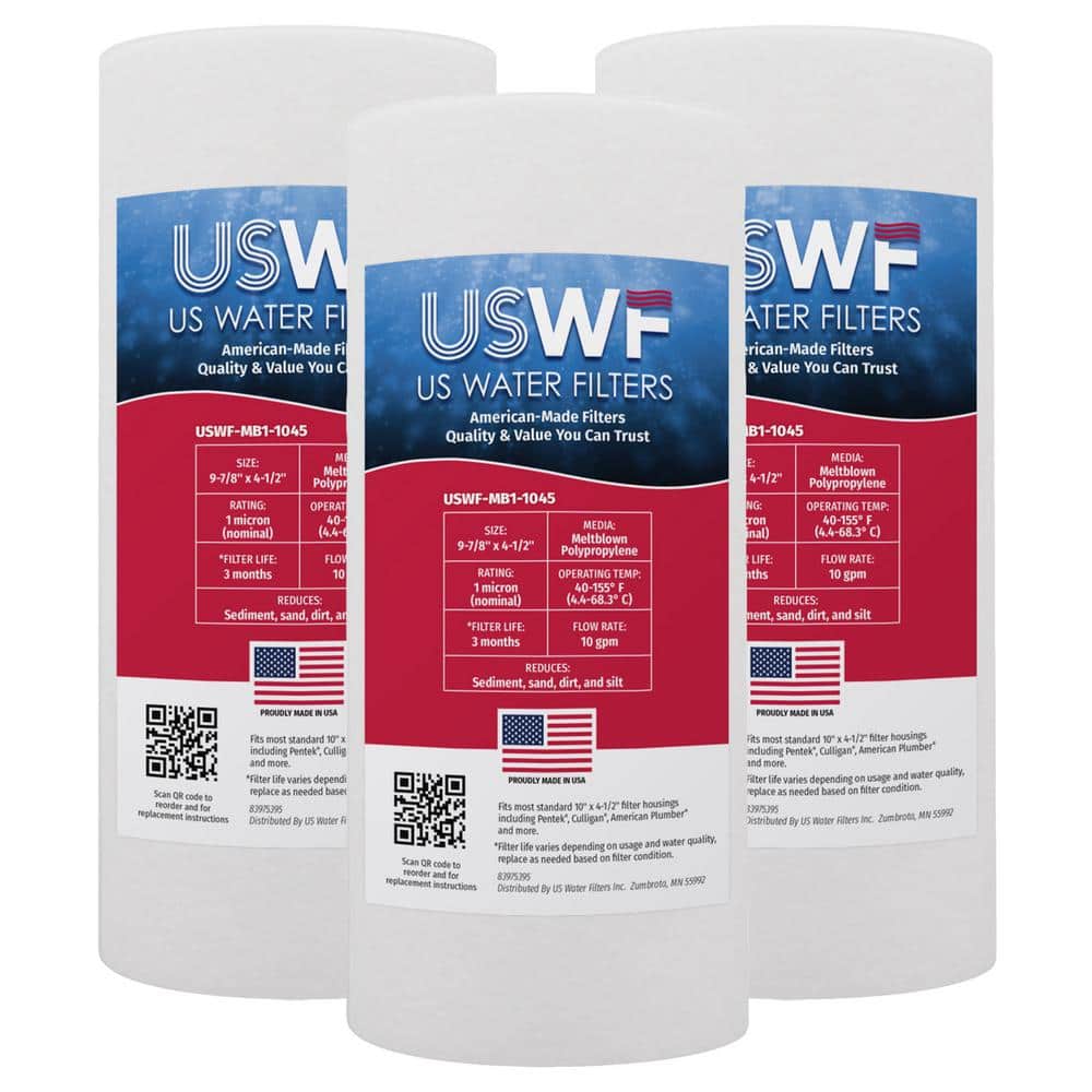 1 mic 10 in. x 4.5 in. Melt Blown Polypropylene Sediment Whole House Water Filter Cartridge (3-Pack) price history on PriceWatchPro