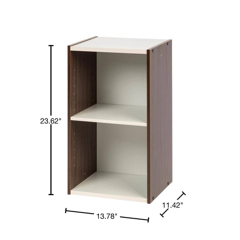 Walnut Brown Adjustable Slim Bookshelf for Space Efficiency
