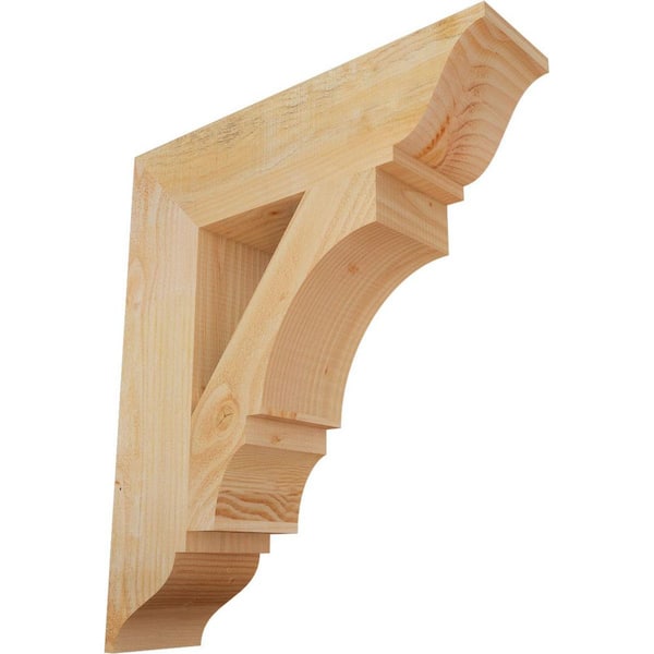 Ekena Millwork 6 in. x 28 in. x 24 in. Douglas Fir Balboa Traditional Rough Sawn Bracket