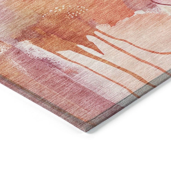 Chantille Machine Washable Indoor/Outdoor Abstract ACN2019 Pink 8 ft. x 10 ft. Area Rug