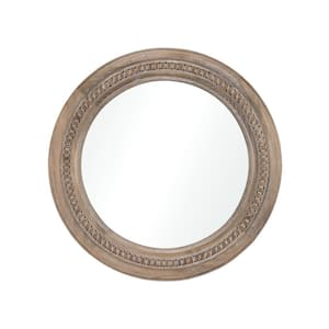 Maya 20 in. W x 20 in. H Wood Natural Wall Mirror