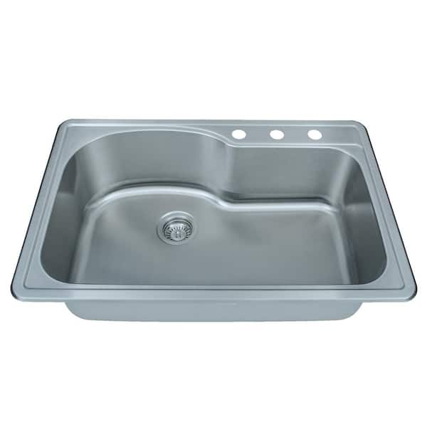 KOHLER Verse 33 in. Drop-in Single Bowl 18 Gauge Stainless Kitchen Sink  with 4 Faucet Holes K-RH20060-4-NA - The Home Depot