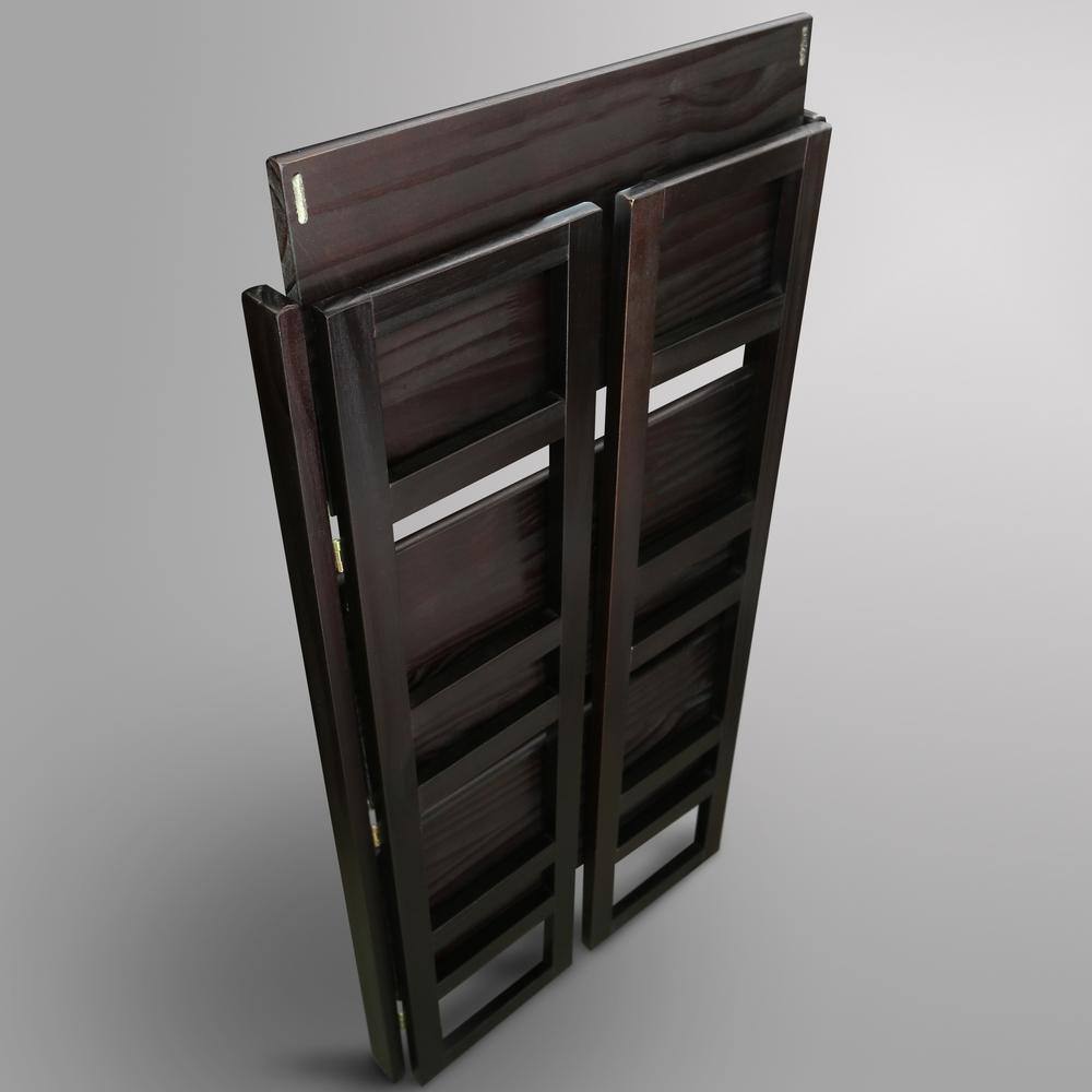 Mission Casual Espresso Solid Pine 3-Shelf Folding Bookcase
