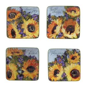 Sunflower Bouquet Multicolored Dinner Plate Set Of 4