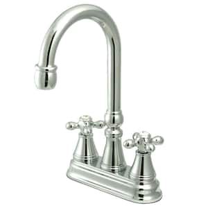 Classic 2-Handle Bar Faucet with Solid Handles in Polished Chrome