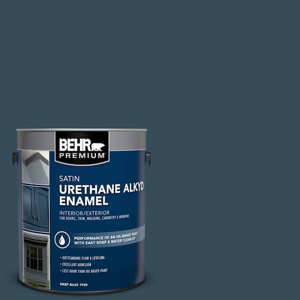 BEHR PREMIUM 1 gal. Home Decorators Collection #HDC-CL-28 Nocturne Blue Urethane Alkyd Satin Enamel Interior/Exterior Paint