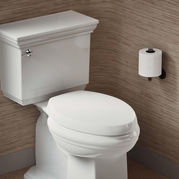 Purefresh Elongated Closed Front Toilet Seat in White