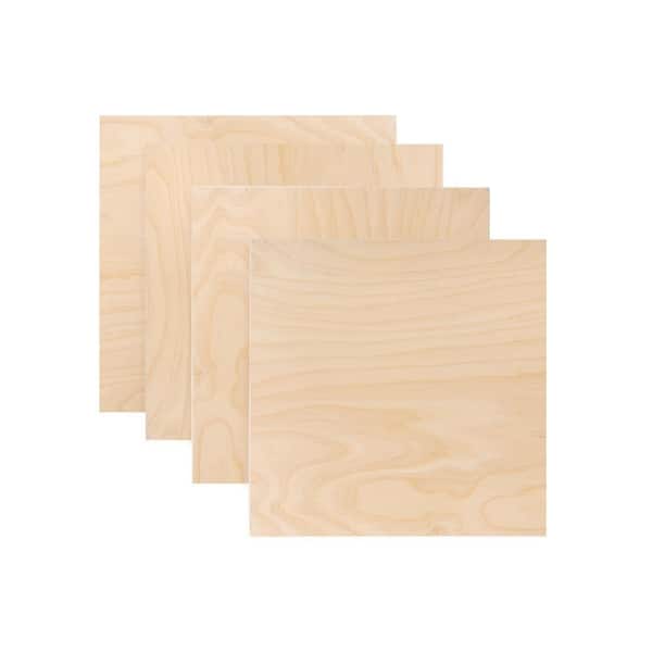 Walnut Hollow 1/4 in. x 1 ft. x 1 ft. Birch Plywood Project Panel (4-Pack)