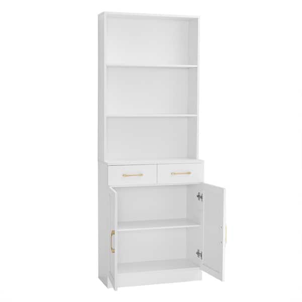 COWLOWN 25.9 in. W x 11 in. D x 70 in. H Bathroom White Linen Cabinet