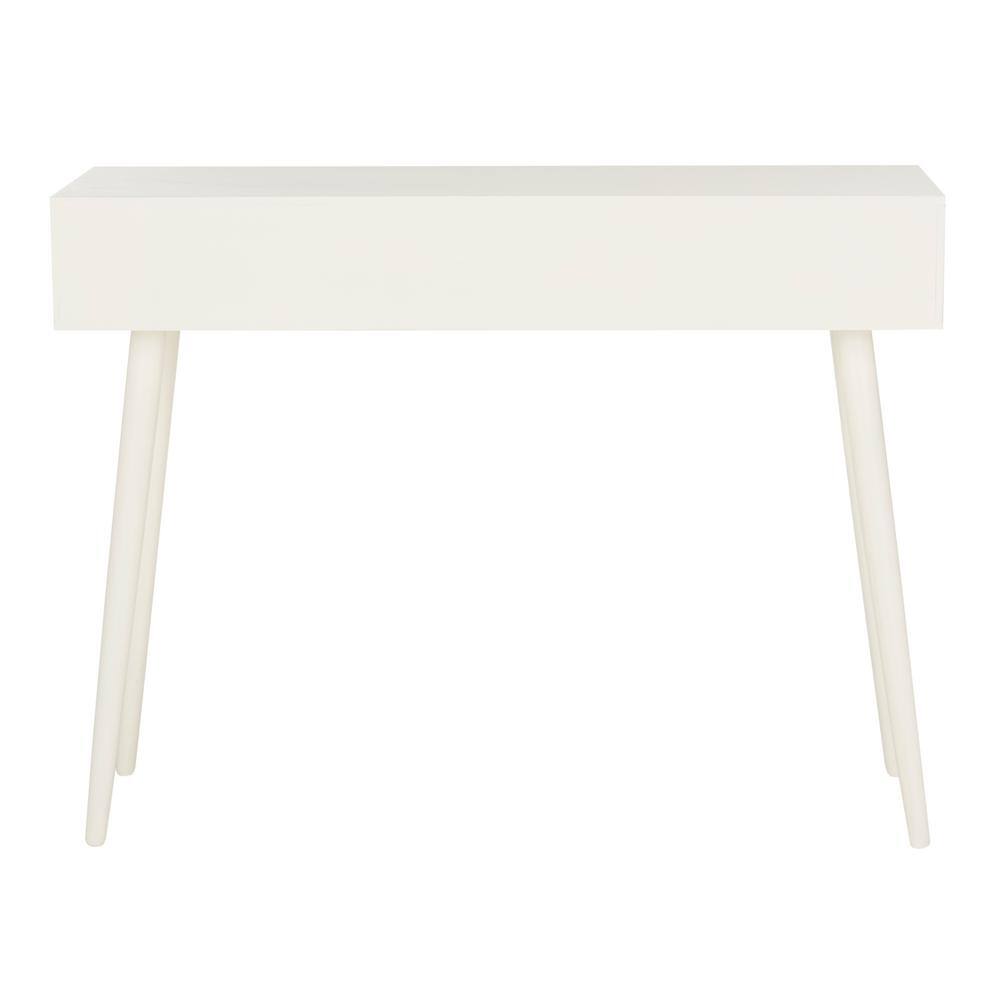 Elegant Transitional White Mirrored 3-Drawer Console Table