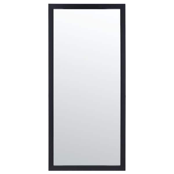 SAFAVIEH Pravina 18 in. W x 39.5 in. H Iron Rectangle Modern Black Wall Mirror