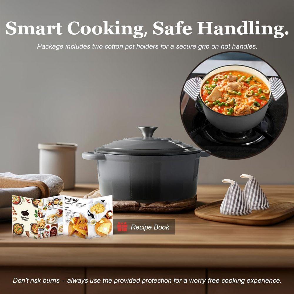 Lynzavix 12 in. Enamel Cast Iron Dutch Oven - Thumbnail 2