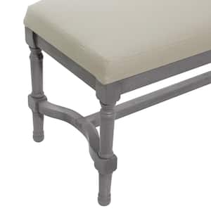 Gray Bench with Burlap Seat 18 in. X 47 in. X 16 in.