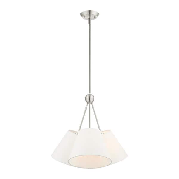 Livex Lighting Prato 3 Light Brushed Nickel Chandelier