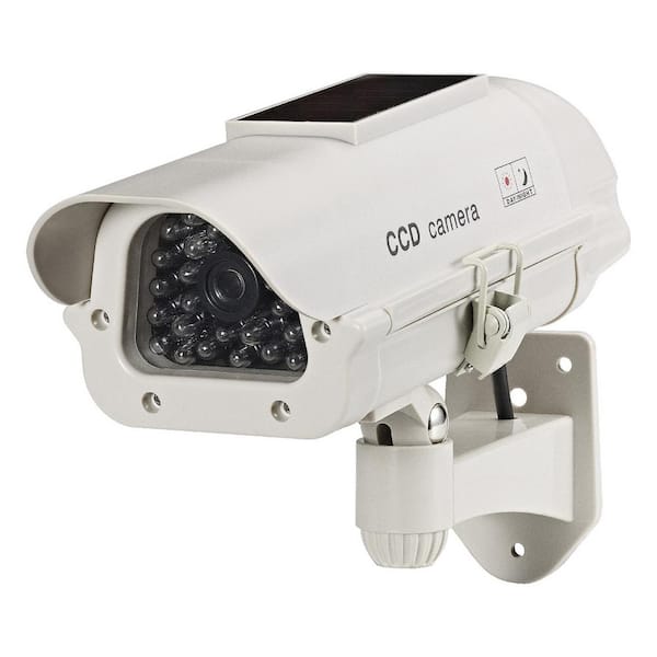 Solar Dummy Fake Security CCTV Camera Quality Metal Housing LED Light 