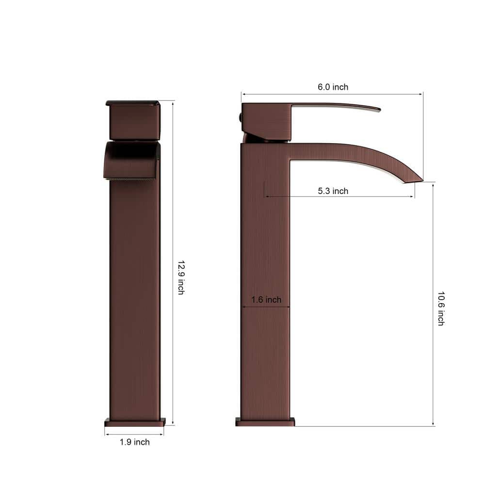 Oil Rubbed Bronze Single Handle High Arc Bathroom Faucet