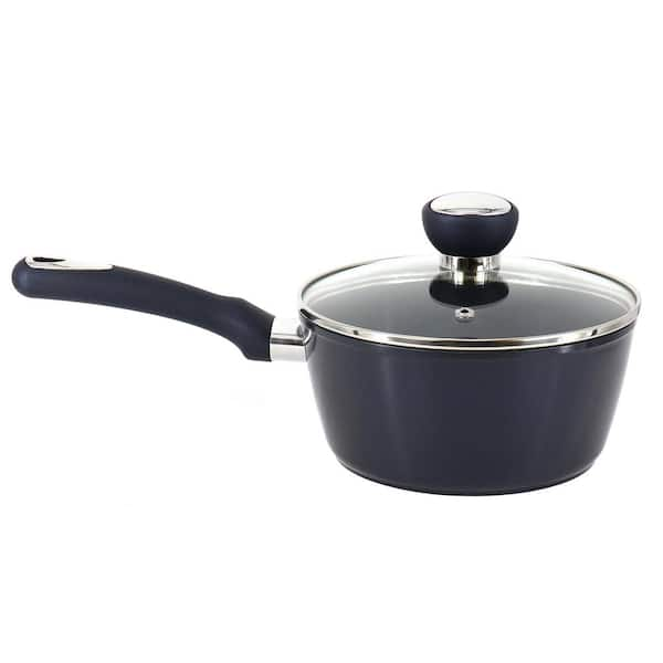 Hawke 1.9 qt. Ceramic Nonstick Aluminum Saucepan with Lid in Dark Blue