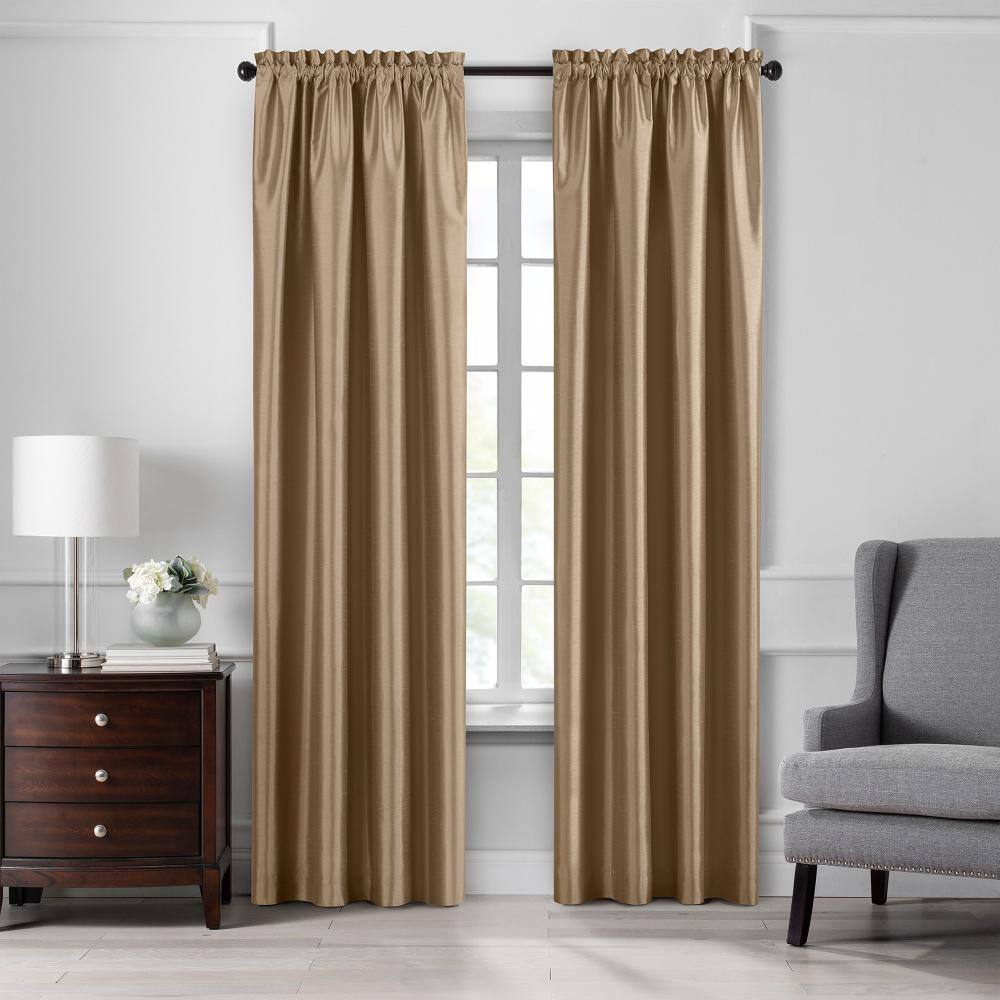 "Colette Faux Silk Window Curtain, Gold - 52""W x 108""L" price history on PriceWatchPro