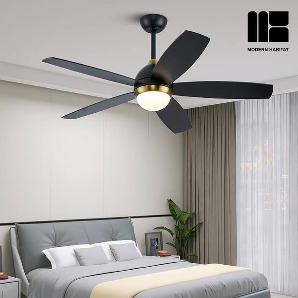 MODERN HABITAT WhisperBloom 52 in. Indoor Satin Brass Ceiling Fan 