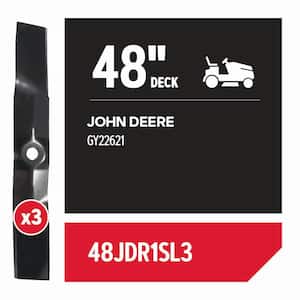 Riding Lawnmower Blades for 48 in. Deck, Fits John Deere Riding Mowers, set of 3 (48JDR1SL3)