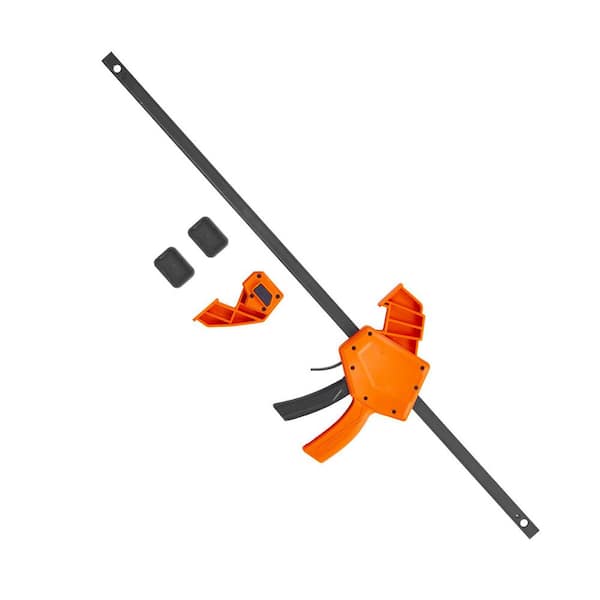Bar Clamps Set, 2-Pack 24 in. 1-Handed Clamp/Spreader, Quick-Change F Clamp with 300 lbs. Load Limit, (2-Piece)