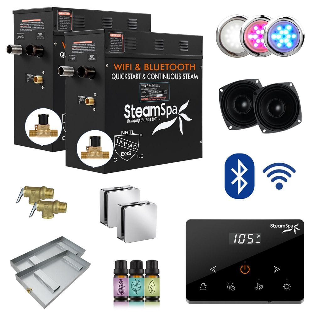 Black Series 15000-Watt Steam Generator with Fully Wireless Remote Bluetooth Wi-Fi and Auto Drain in Polished Chrome price history on PriceWatchPro