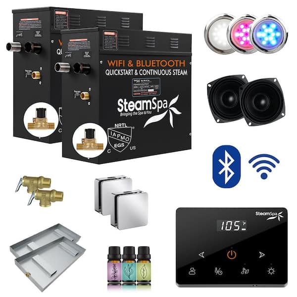 Black Series 15000-Watt Steam Generator with Fully Wireless Remote Bluetooth Wi-Fi and Auto Drain in Polished Chrome
