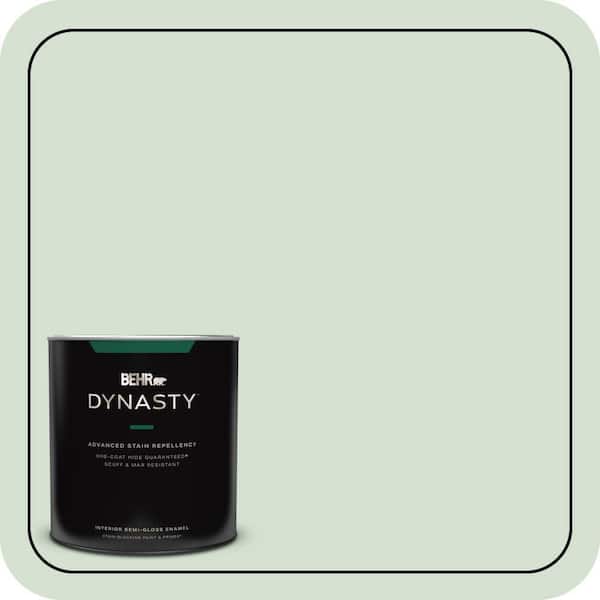 BEHR DYNASTY 1 qt. #S400-2 Comforting Green Semi-Gloss Enamel Interior Stain-Blocking Paint & Primer