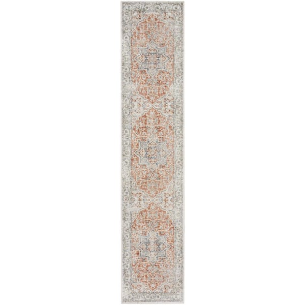 Nourison Astra Machine Washable Gold/Multicolor 2 ft. x 10 ft. Vintage Persian Traditional Kitchen Runner Area Rug