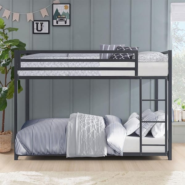 Unbranded Alouette Black Finish Twin/Twin Metal Bunk Bed