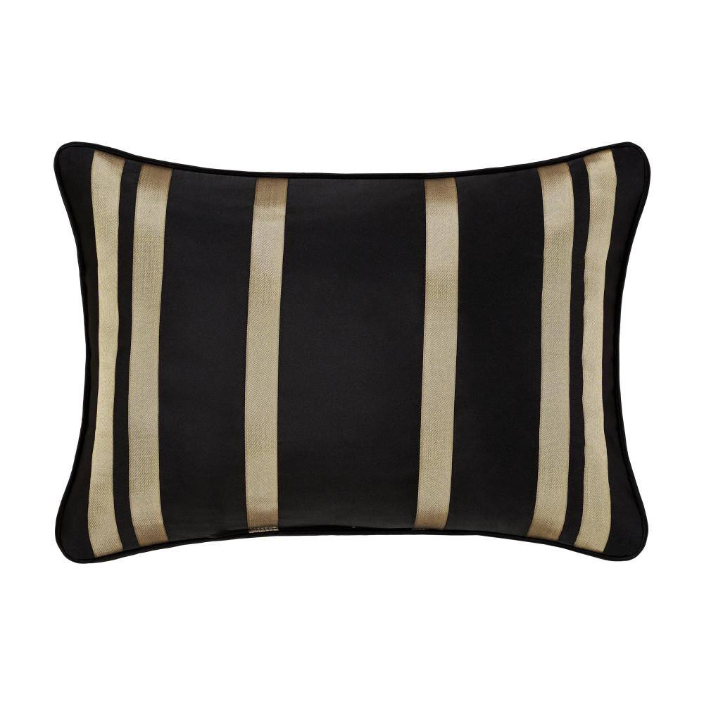 Charleston Black Polyester Boudoir Decorative 15 in. x 20 in. Throw Pillow